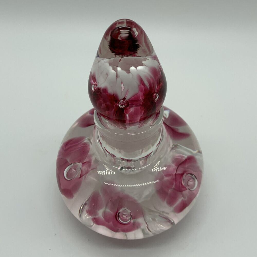 Vtg Joe Rice Perfume Bottle Cranberry Trumpet Flower Bullicanti - Picture 2 of 12
